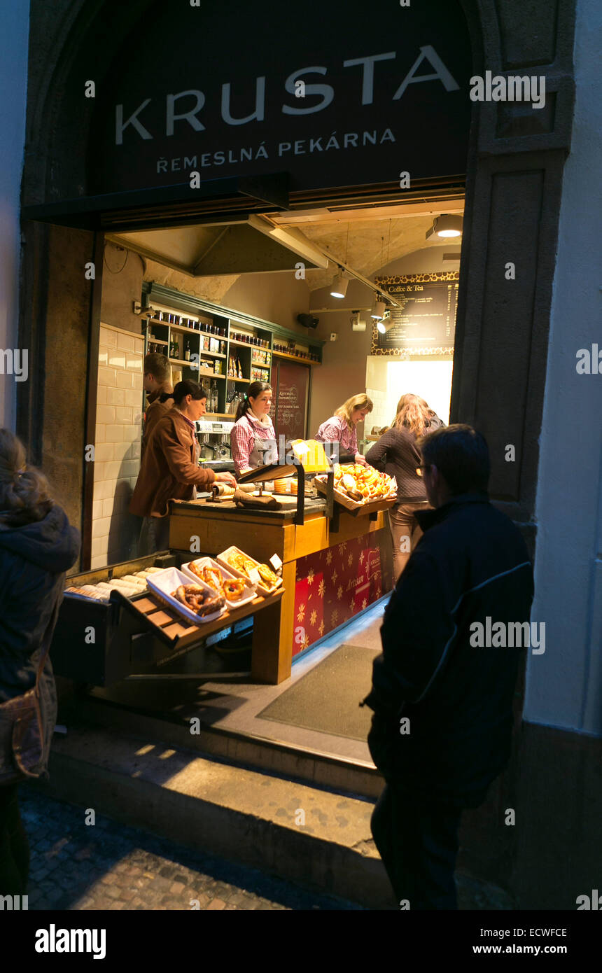 Trdelník pastry shop in Prague, Bohemia, Czech Republic, Czech Republic, Europe Stock Photo
