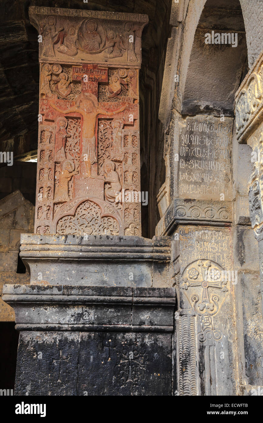 The ancient Khachkar at Haghpat Monastery in Armenia Stock Photo