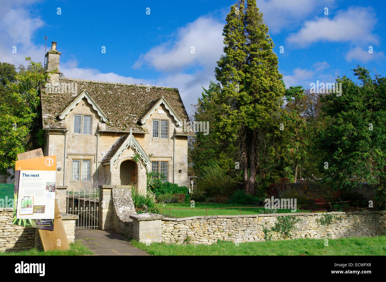 Victorian Keeper's Cottage, Westonbirt National Arboretum, Gloucestershire, England, UK Stock Photo