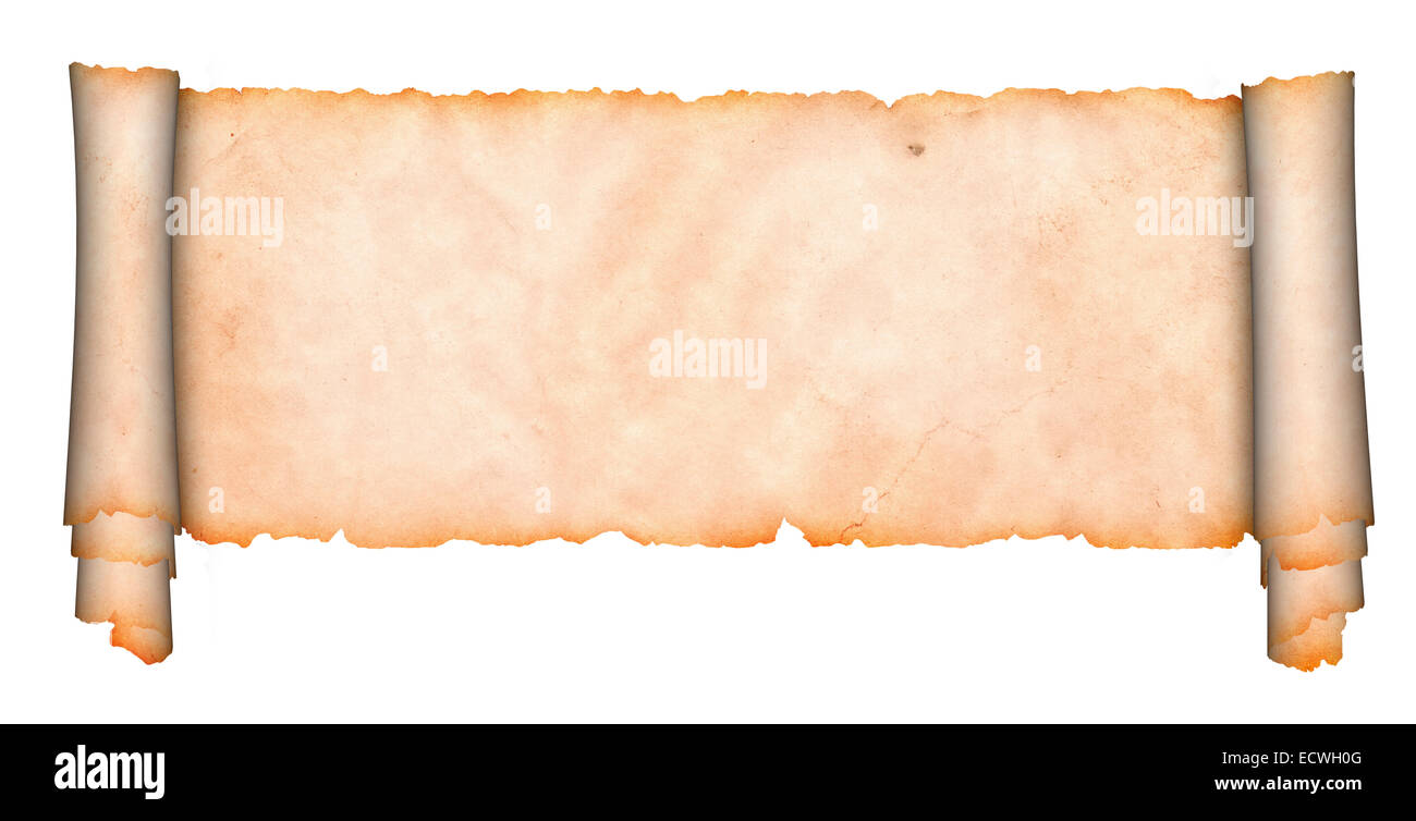 Medieval parchment on a white background. Old paper texture Stock Photo ...