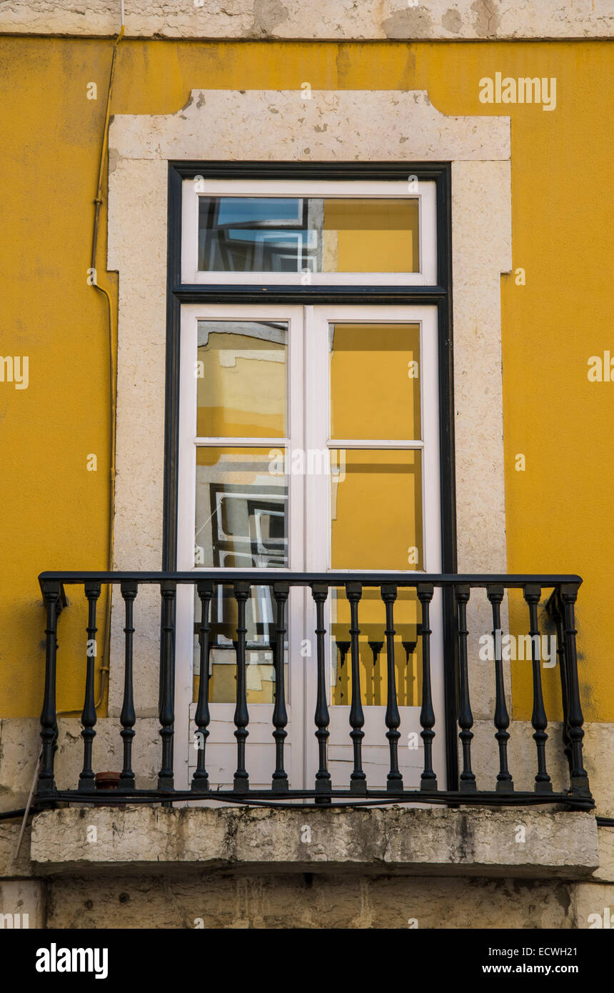 Window and balcony, Lisbon, Portugal Stock Photo