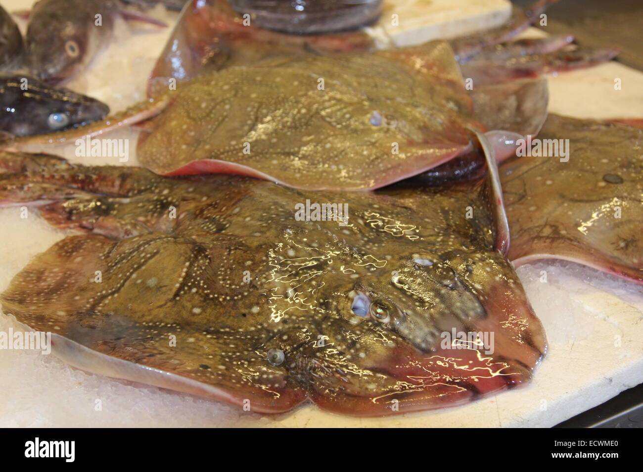 Skates on a Market Stall in Portugal Stock Photo