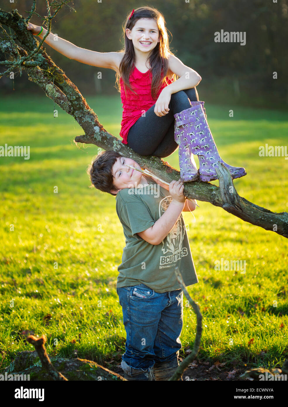 Farm Girl out in the fields Stock Photo Alamy