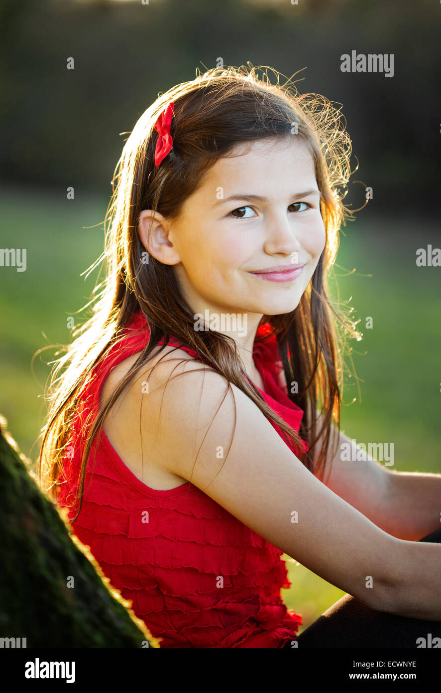 Farm Girl out in the fields Stock Photo Alamy