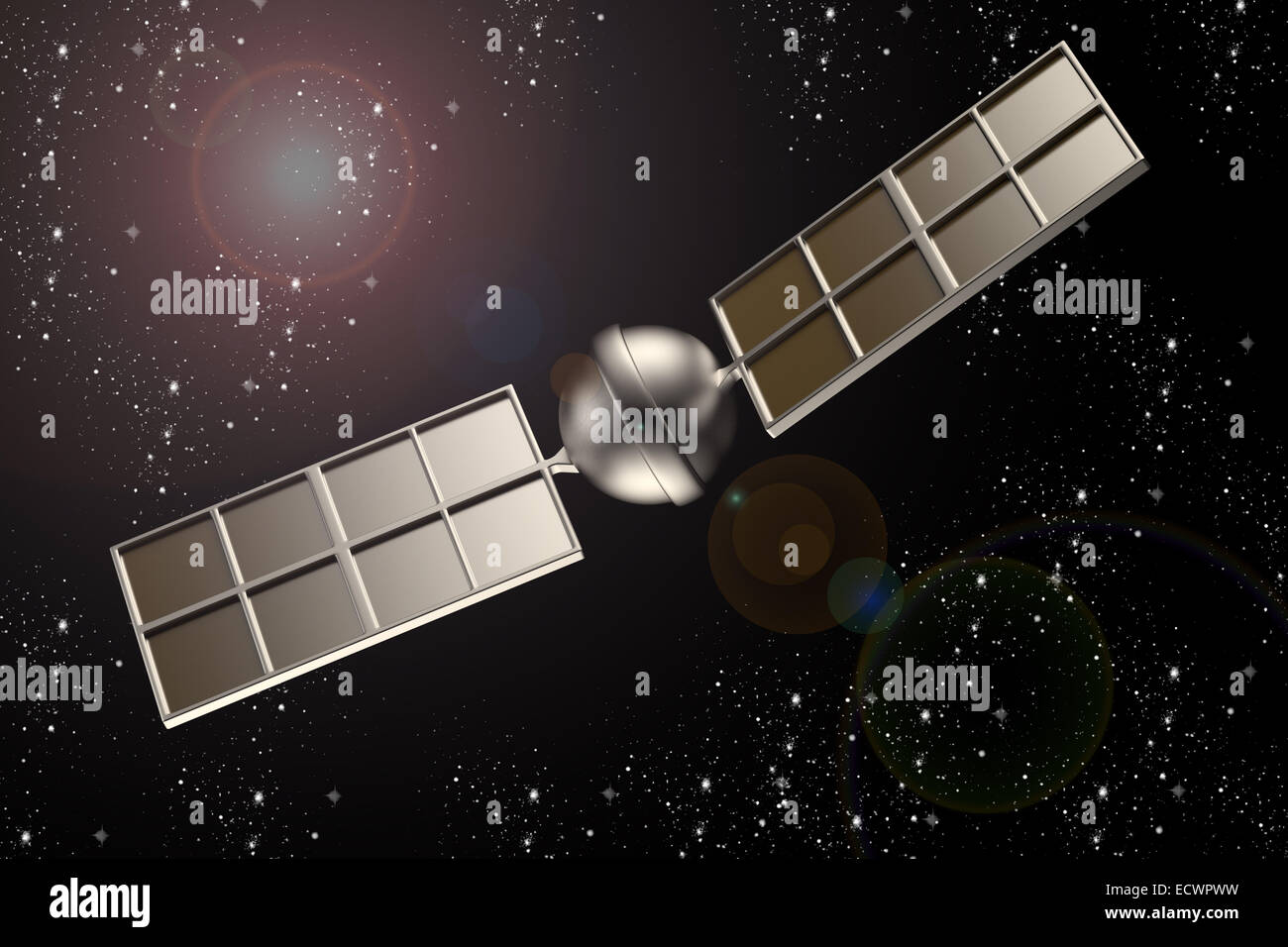 3d rendering of a satellite in the space Stock Photo - Alamy