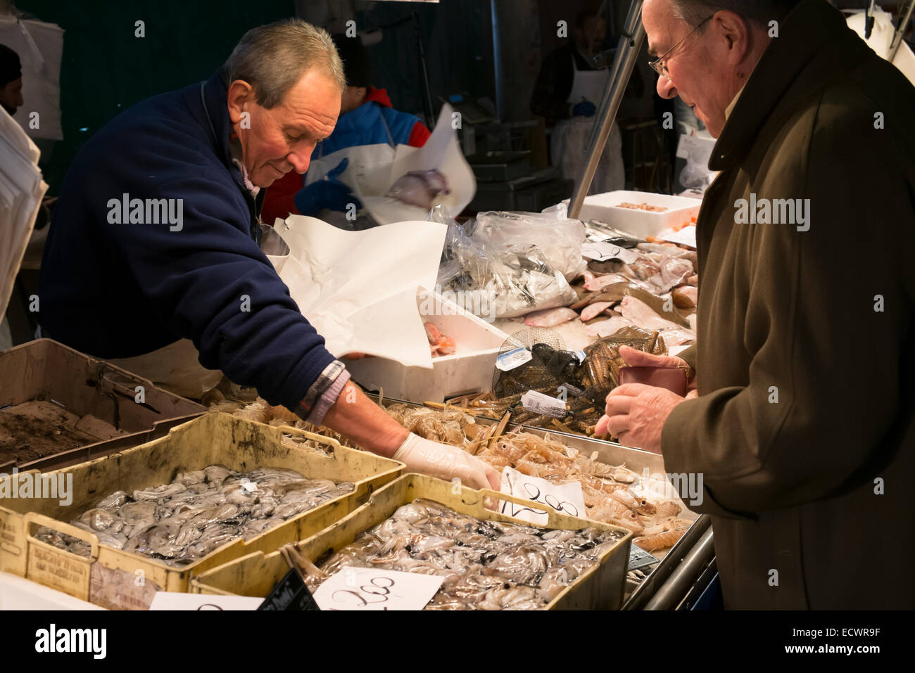 the outdoor fish market in Venice Stock Photo Alamy