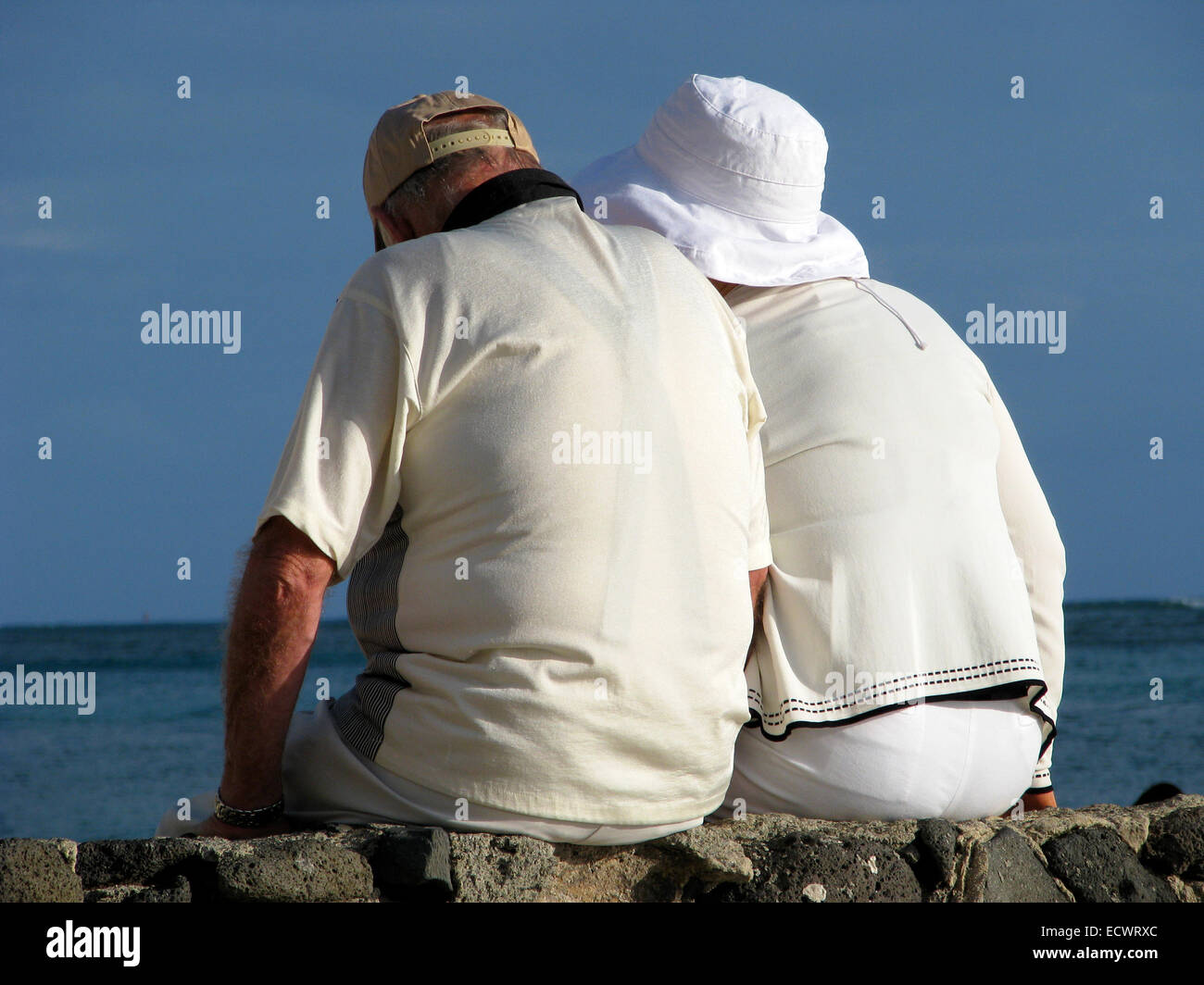 Senior Couple By the Sea Stock Photo