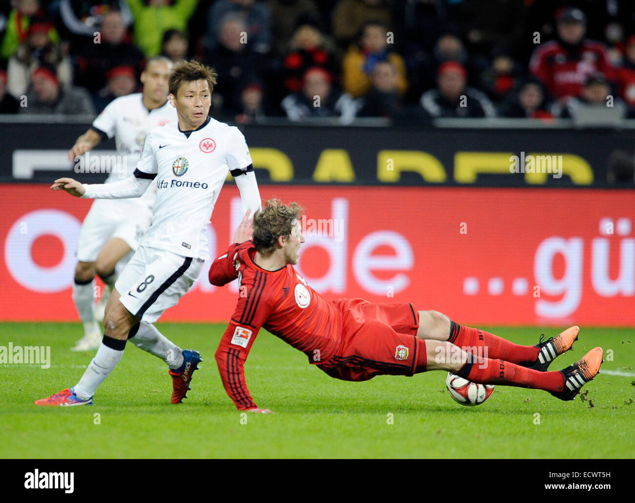 Leverkusen, Germany. 20th Dec, 2014. German Bundesliga 1, Season 2014/2015,  matchday 16, Bayer 04 Leverkusen vs Eintracht Frankfurt -- Takashi Inui  (li.) and Stefan Kie§ling (Kiessling) (Leverkusen) Credit: kolvenbach/Alamy  Live News Stock Photo - Alamy