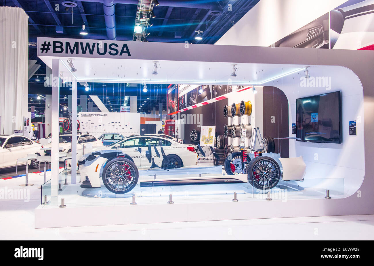 The BMW booth at the SEMA Show in Las Vegas Stock Photo Alamy
