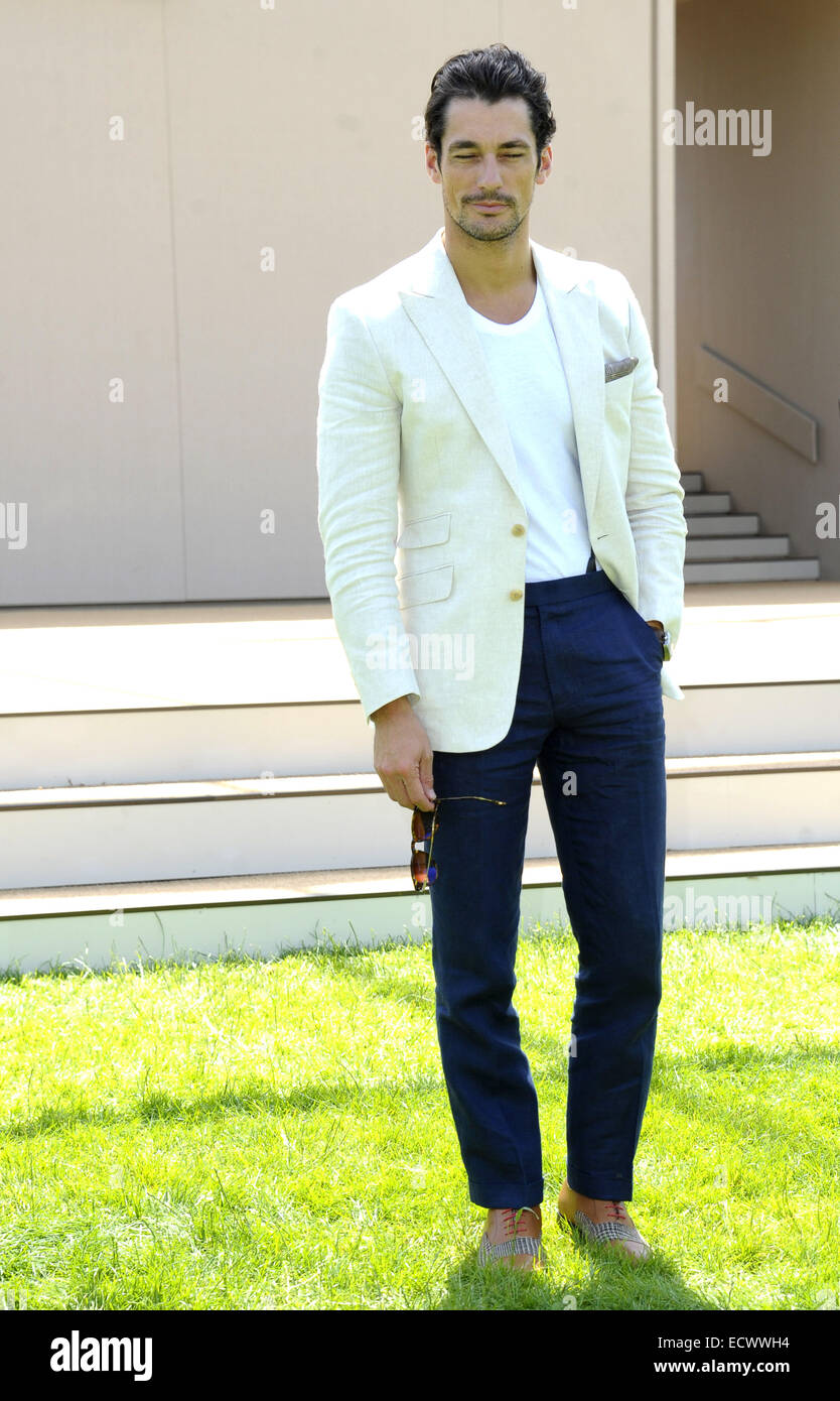 London Fashion Week Men's Ready-To-Wear Summer 2015 - Burberry Prorsum -  Celebrity Sightings Featuring: David Gandy Where: London, United Kingdom  When: 17 Jun 2014 Stock Photo - Alamy