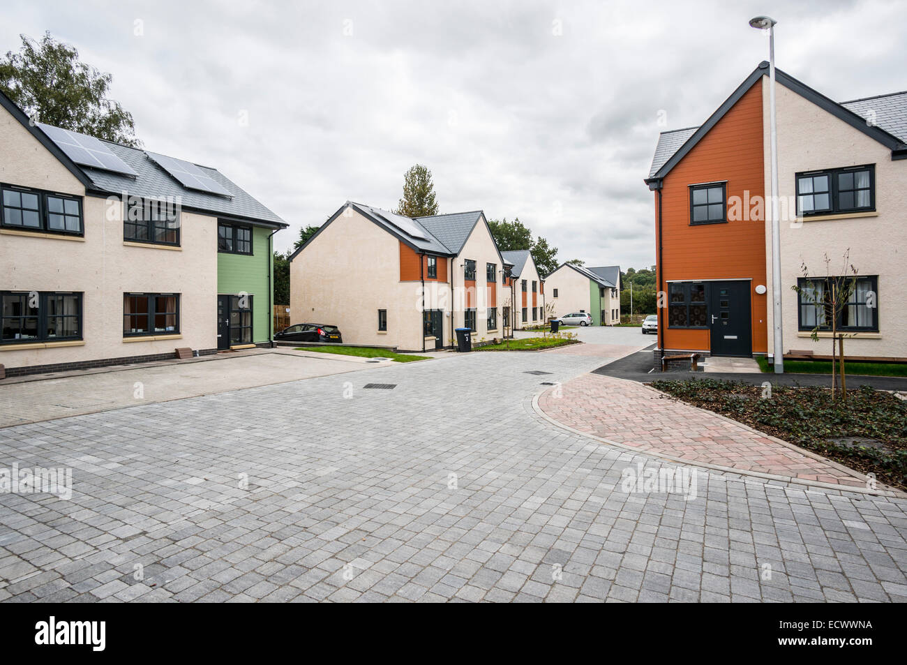 New housing built on the former Kelso Allotment Society land in the the Scottish Borders Stock Photo