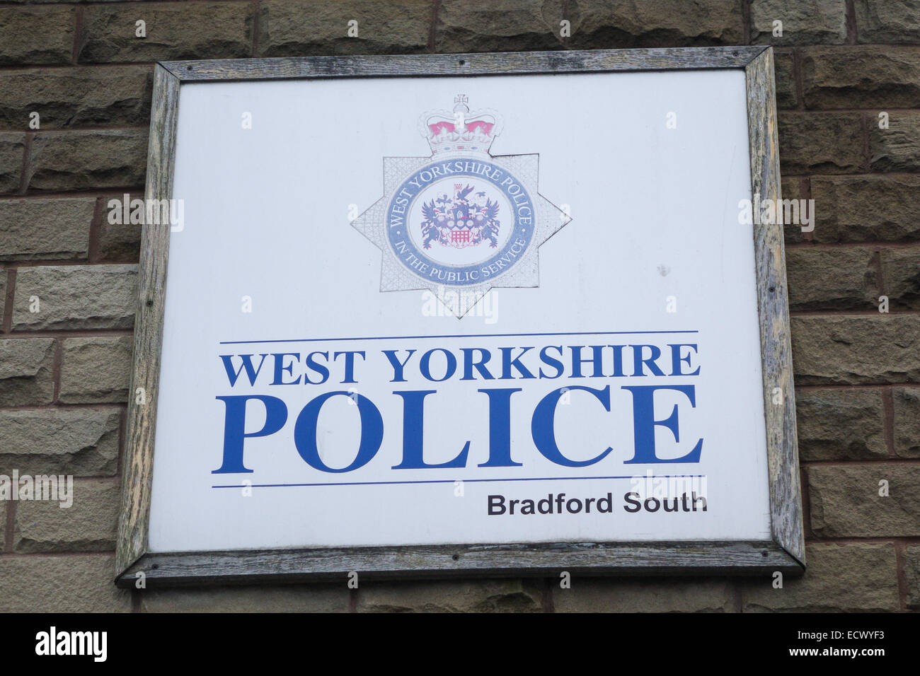 West Yorkshire Police, Bradford  South Station signage, sign. Stock Photo