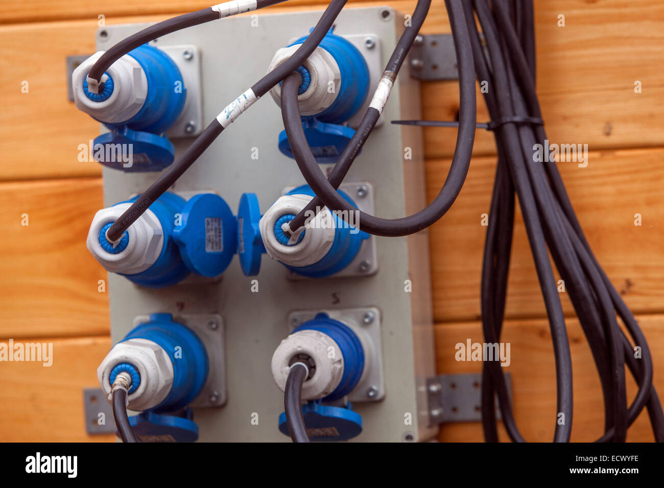 electrical outlets connected to the electricity Stock Photo Alamy