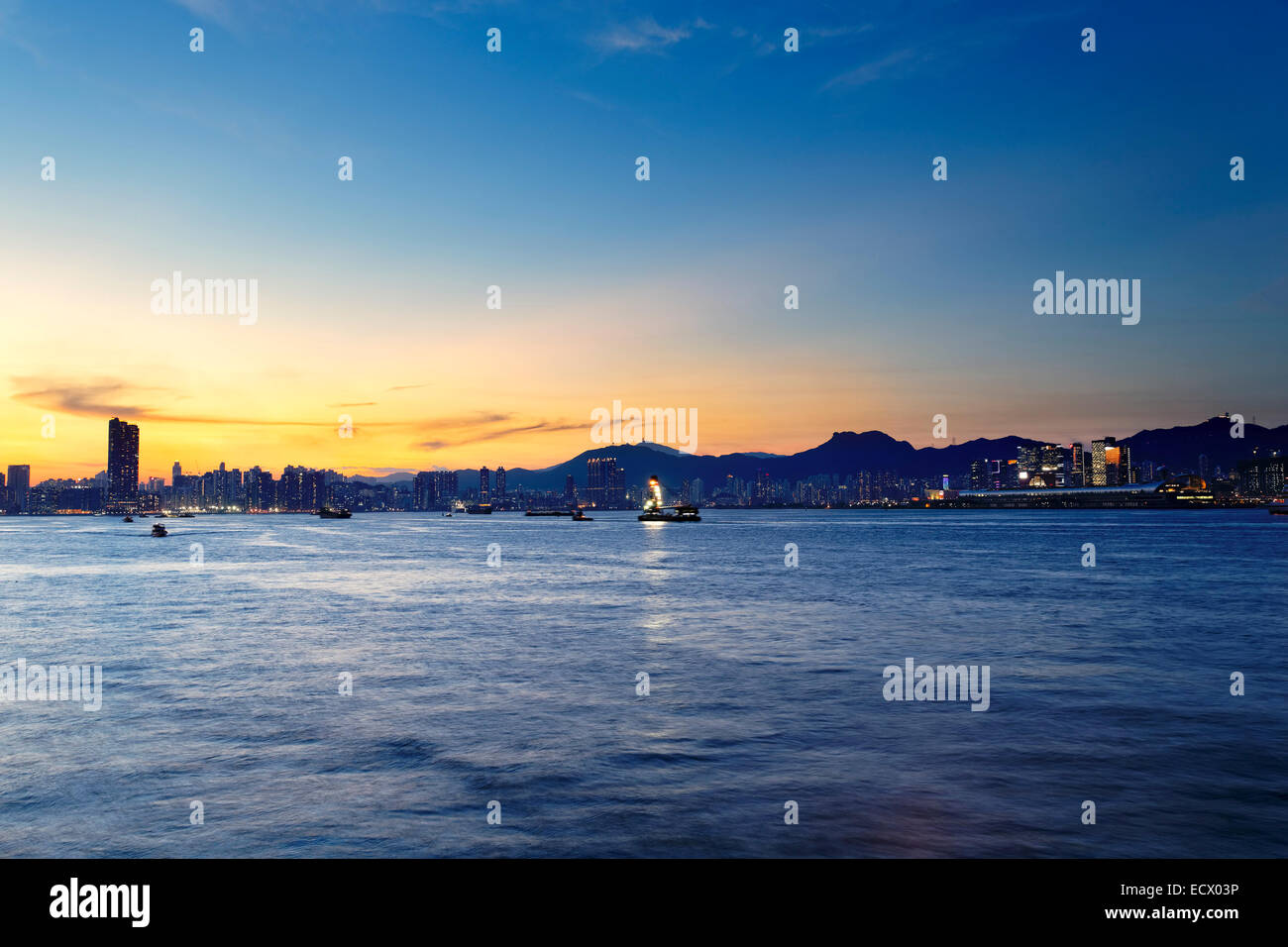 Hong Kong kowloon city Sunset Stock Photo - Alamy