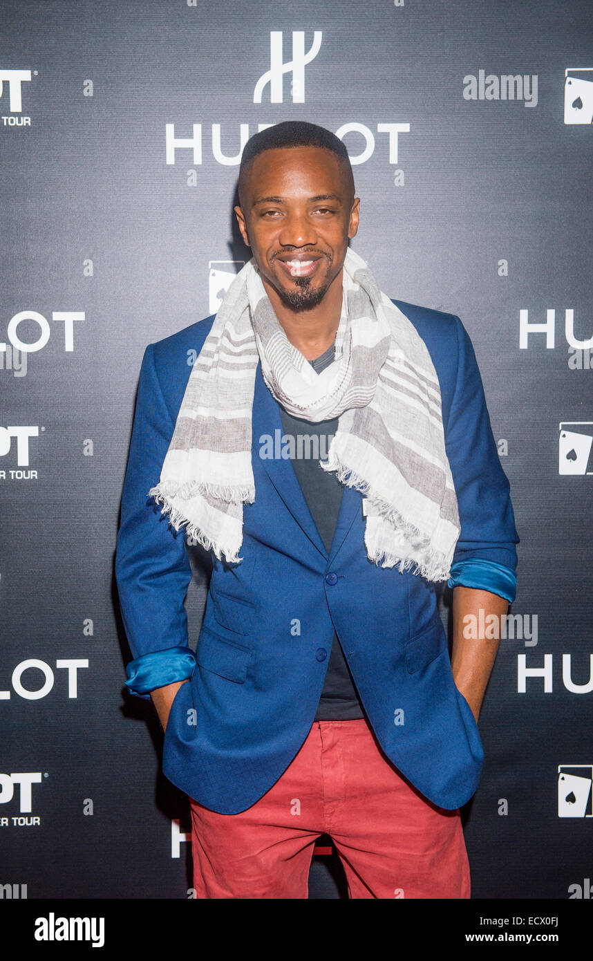 Actor J. August Richards attends the announcement of Hublot and World Poker Tour partnership held at the HYDE club in Las Vegas Stock Photo