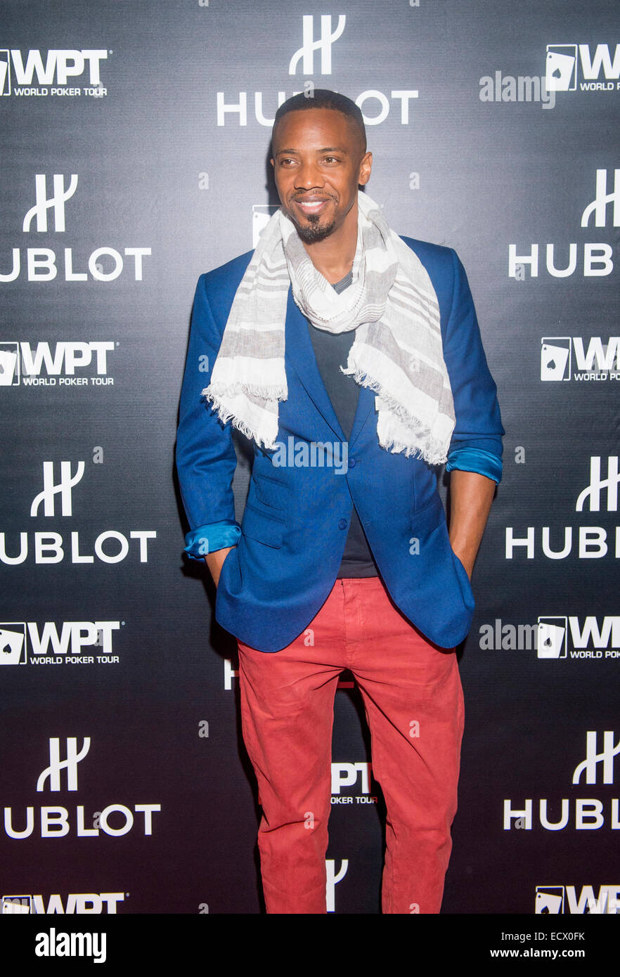 Actor J. August Richards attends the announcement of Hublot and World Poker Tour partnership held at the HYDE club in Las Vegas Stock Photo