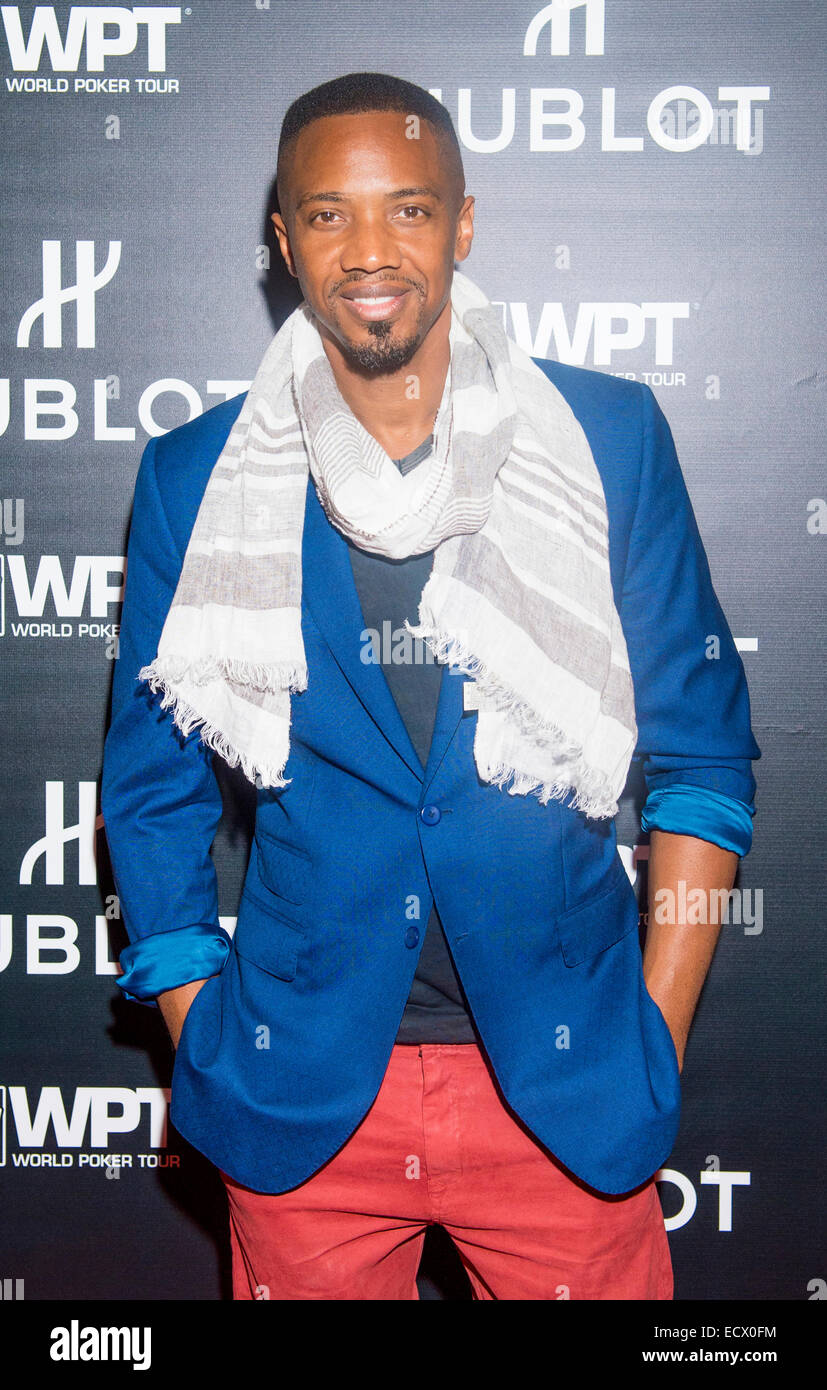 Actor J. August Richards attends the announcement of Hublot and World Poker Tour partnership held at the HYDE club in Las Vegas Stock Photo