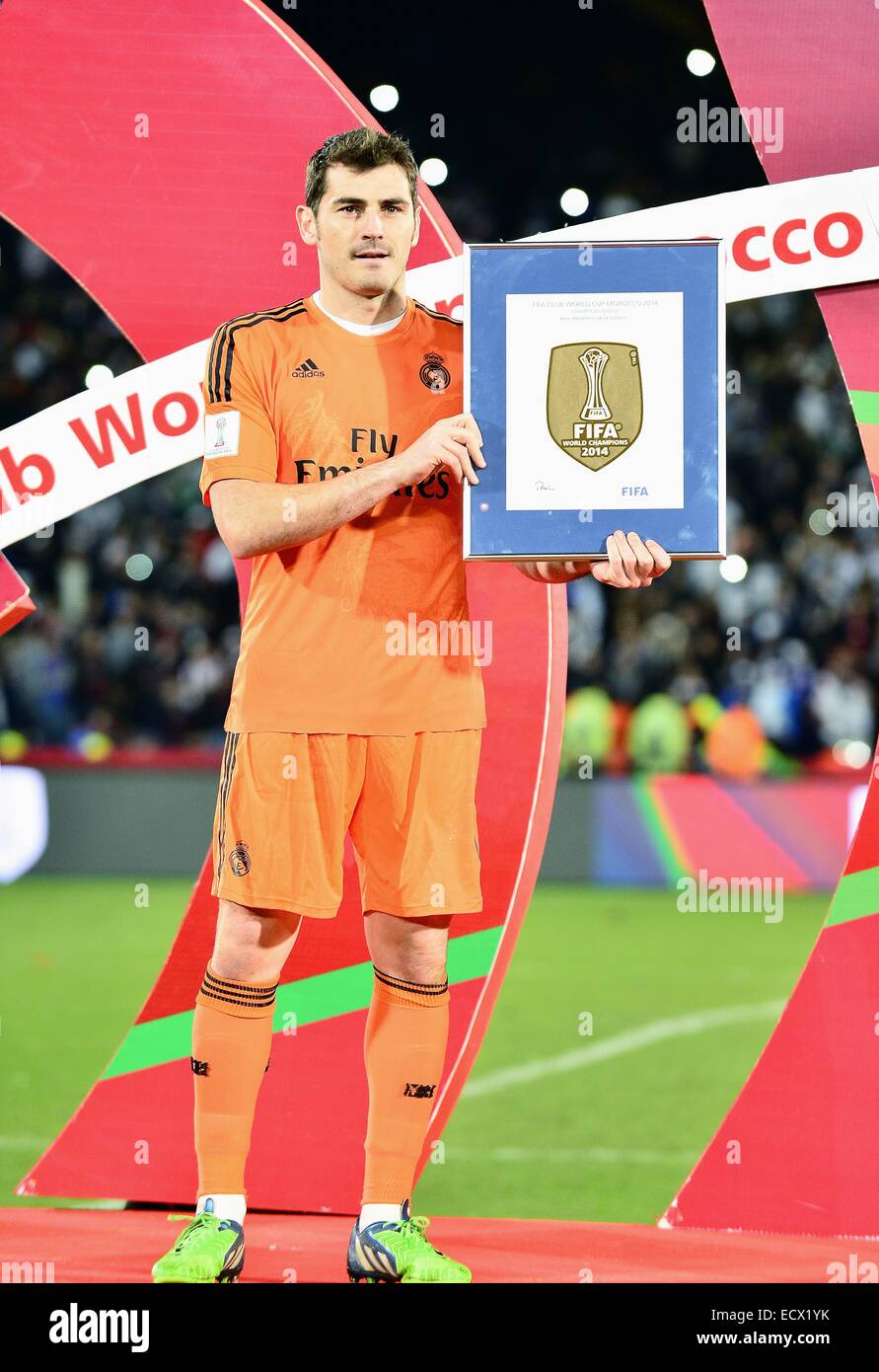 Marrakech, Morocco. 20th Dec, 2014. Real Madrid goalkeeper IKER CASILLAS with the FIFA World Champions Badge honours Real Madrid's impeccable year. Credit:  Marcio Machado/ZUMA Wire/Alamy Live News Stock Photo