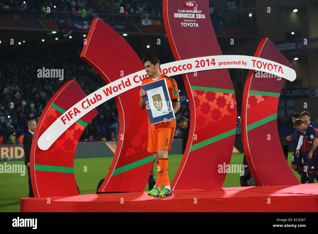 Marrakesh, Morocco. 20th Dec, 2014. FIFA World Club Cup. Final. Real Madrid versus San Lorenzo. Real Madrid goalkeeper Iker Casillas (1) celebrate with the champions trophy Credit:  Action Plus Sports/Alamy Live News Stock Photo