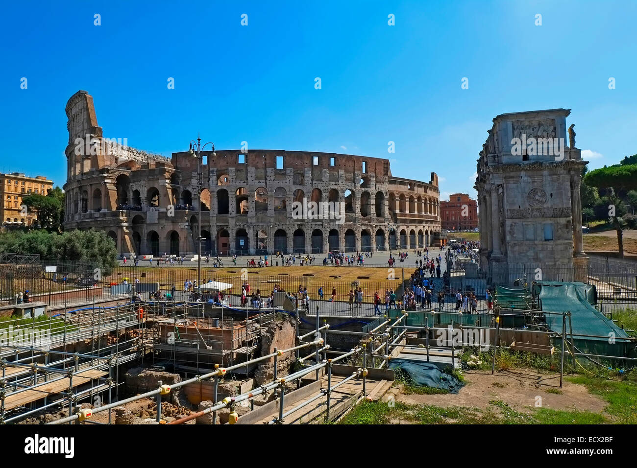 View of Colosseum Rome Italy IT EU Europe Stock Photo