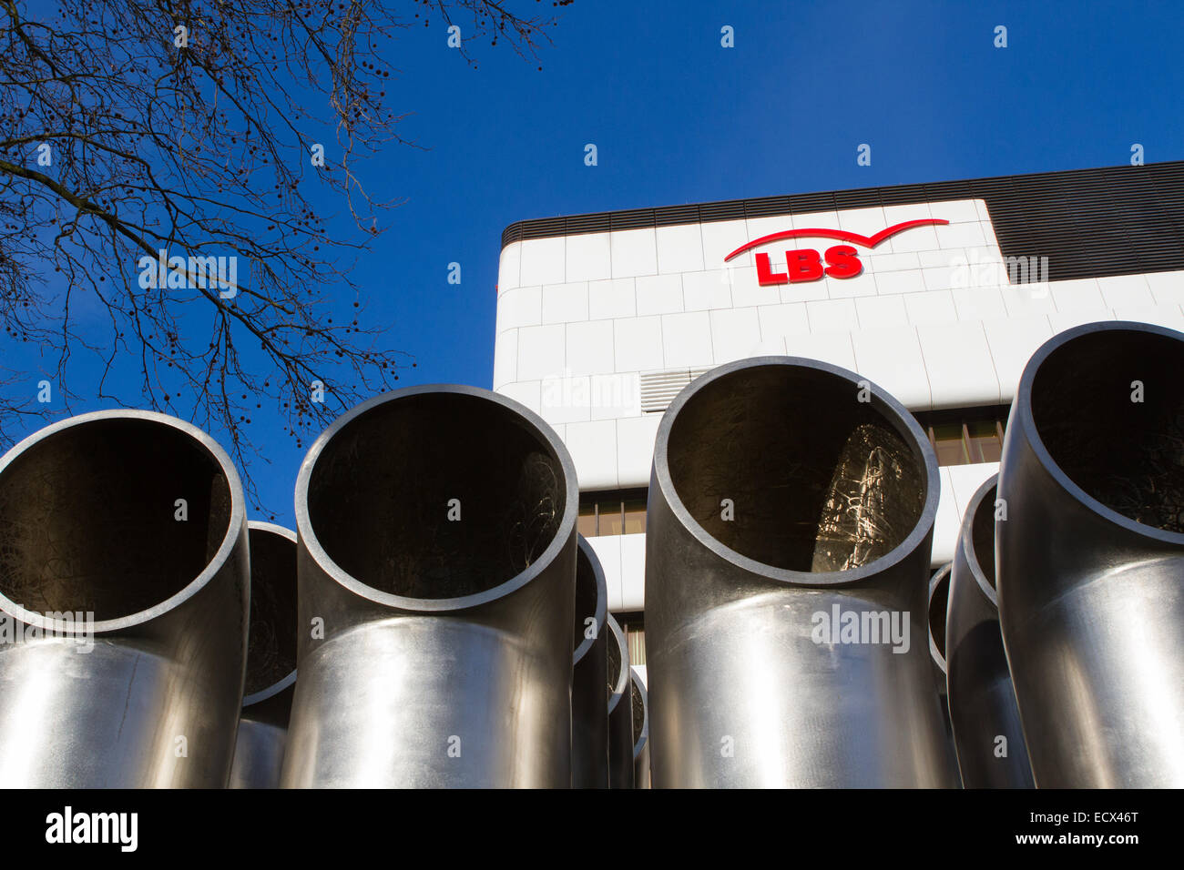 Ventilation ducts outside the entrance to the LBS office building in Münster, NRW, Germany Stock Photo