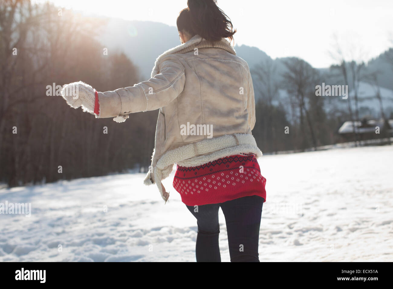 Frozen woman rear view hires stock photography and images Alamy