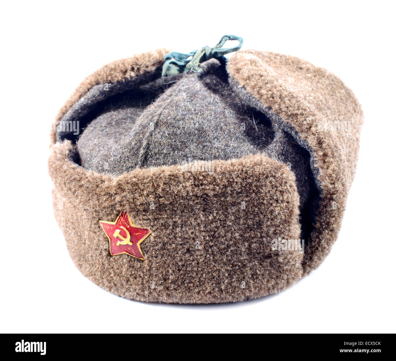 fur hat of the Soviet army Stock Photo