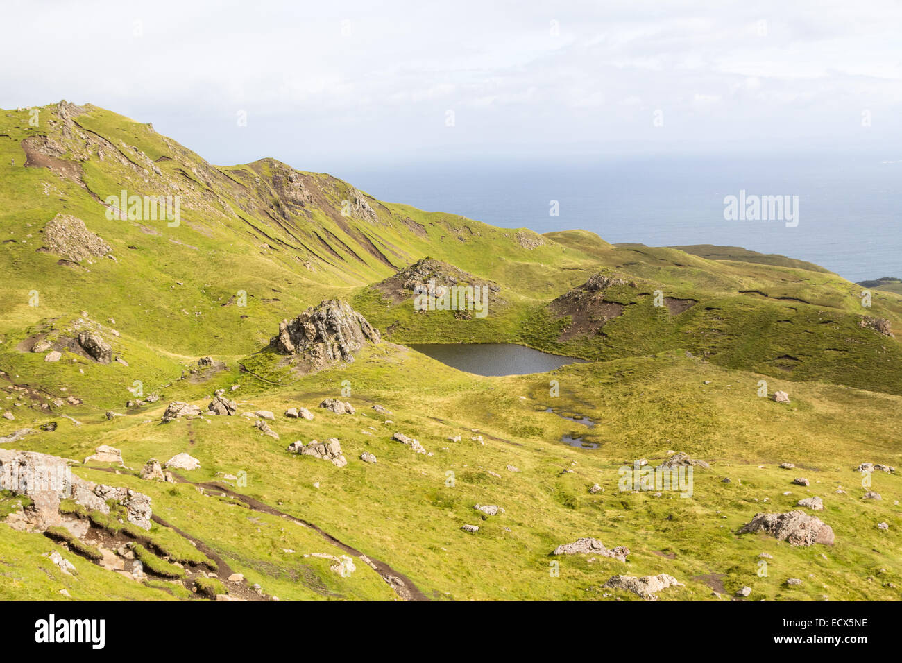 A scottisch mountain landscape on 'The Storr' on the isle of Skye Stock Photo