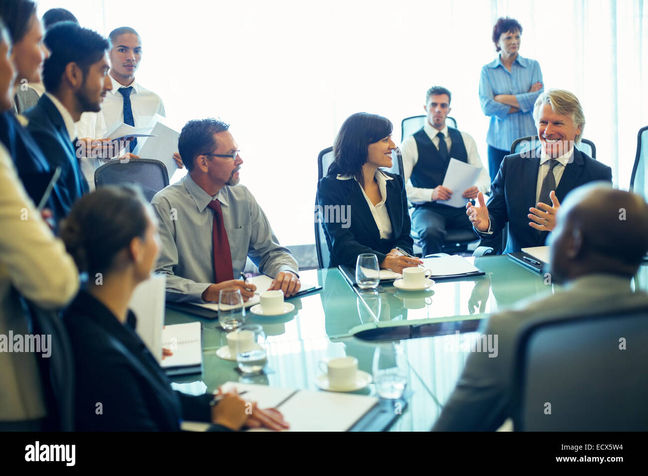 Large group of business people having meeting in conference room Stock Photo