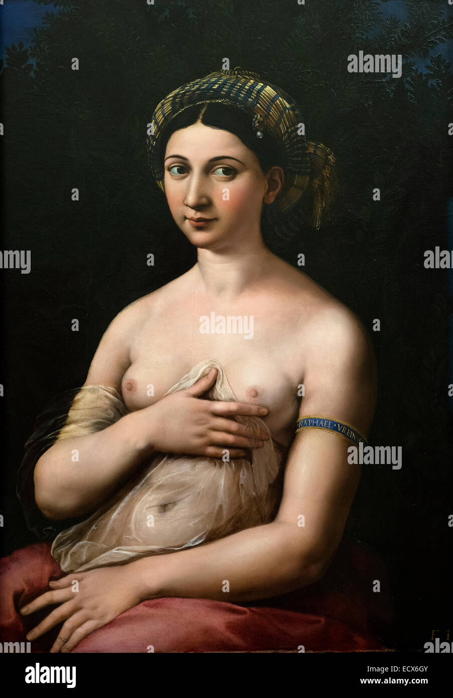 Rome. Italy. La Fornarina by Raphael (1520), oil on wood. Galleria Nazionale d'Arte Antica. Palazzo Barberini. Stock Photo