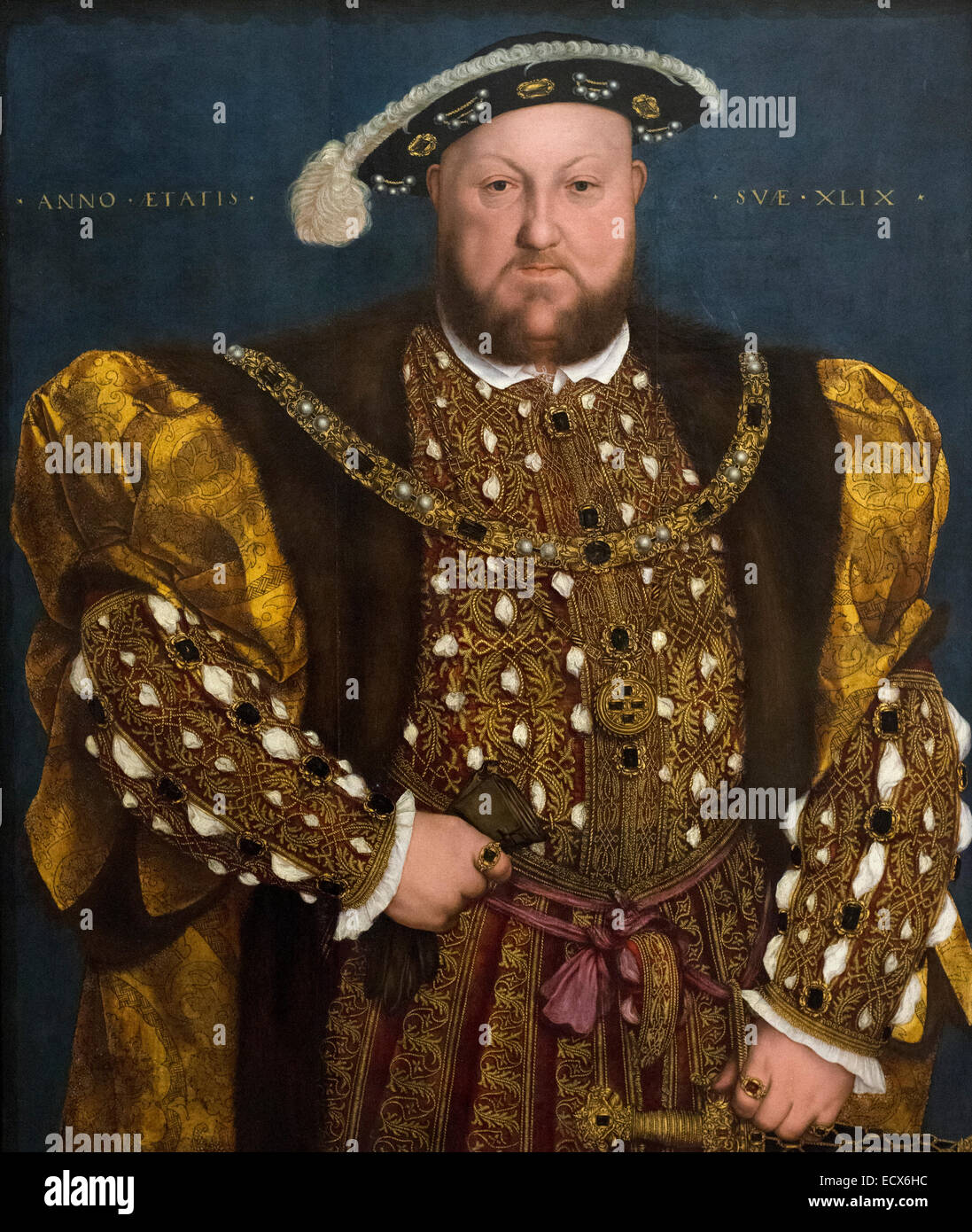 Rome. Italy. Portrait of King Henry VIII by Hans Holbein the Younger (1540), oil on panel. Galleria Nazionale d'Arte Antica. Stock Photo