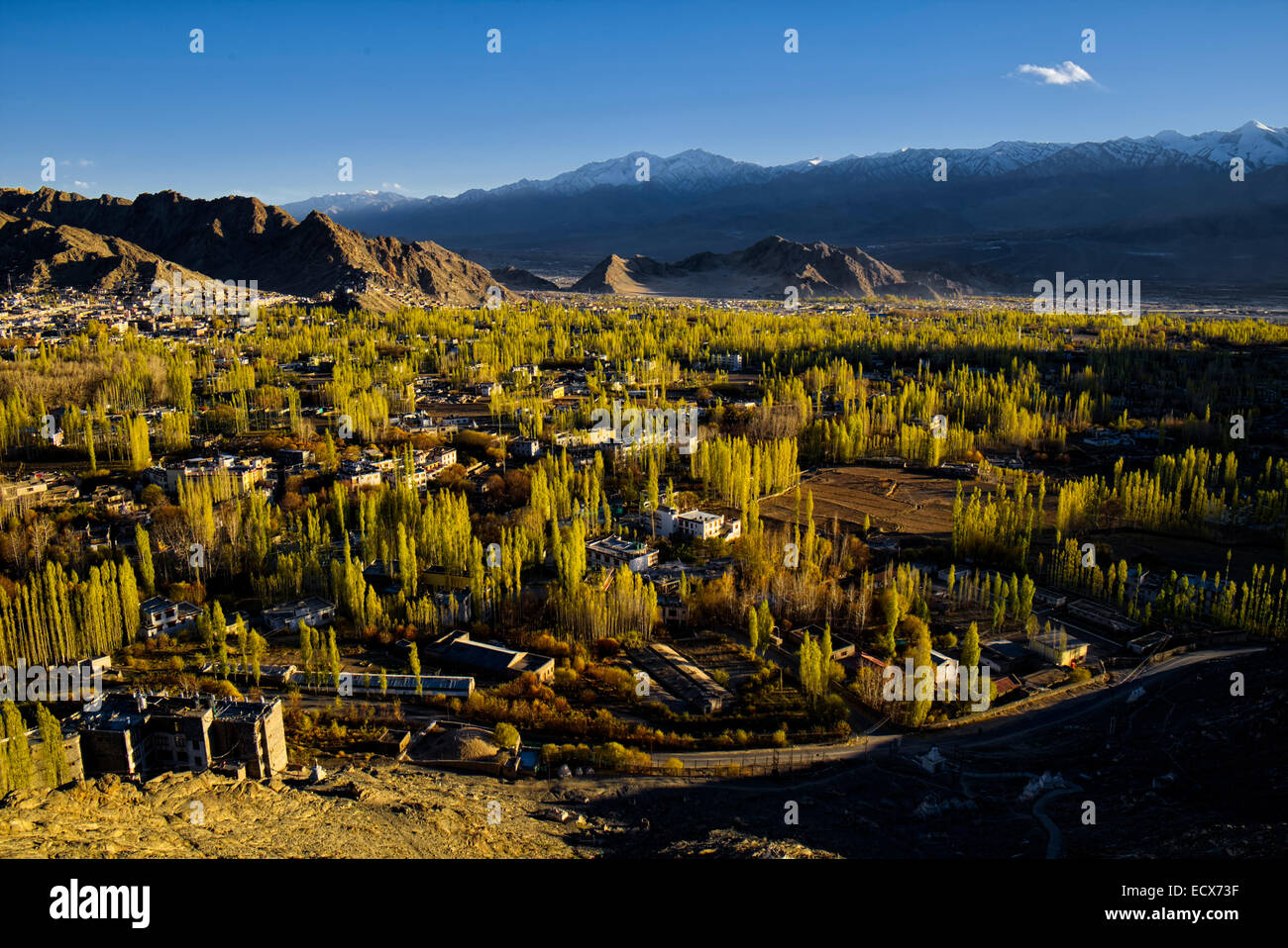 Complete view of Leh, Ladakh, North India Stock Photo