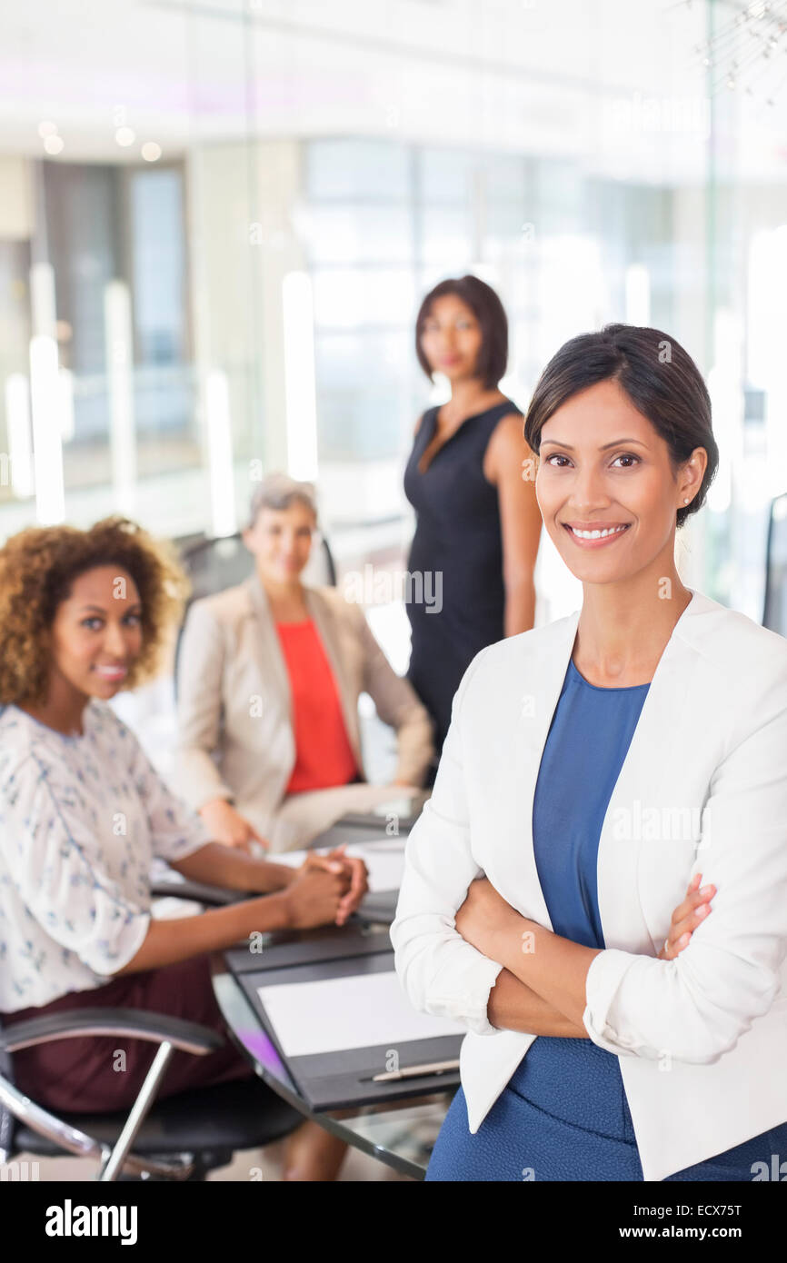 Portrait of businesswoman in conference room Stock Photo