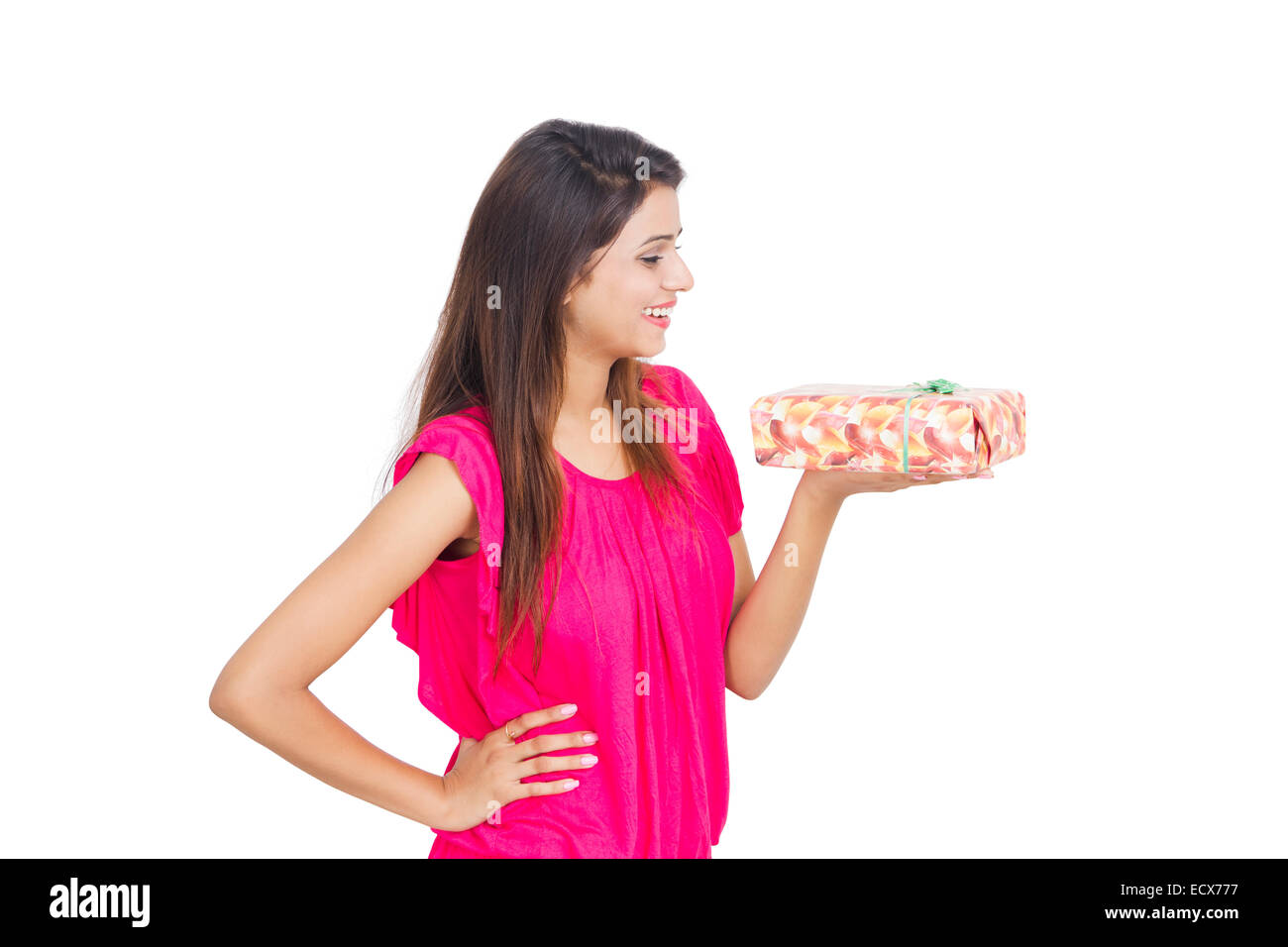 1 indian Beautiful Lady Gift Present Stock Photo