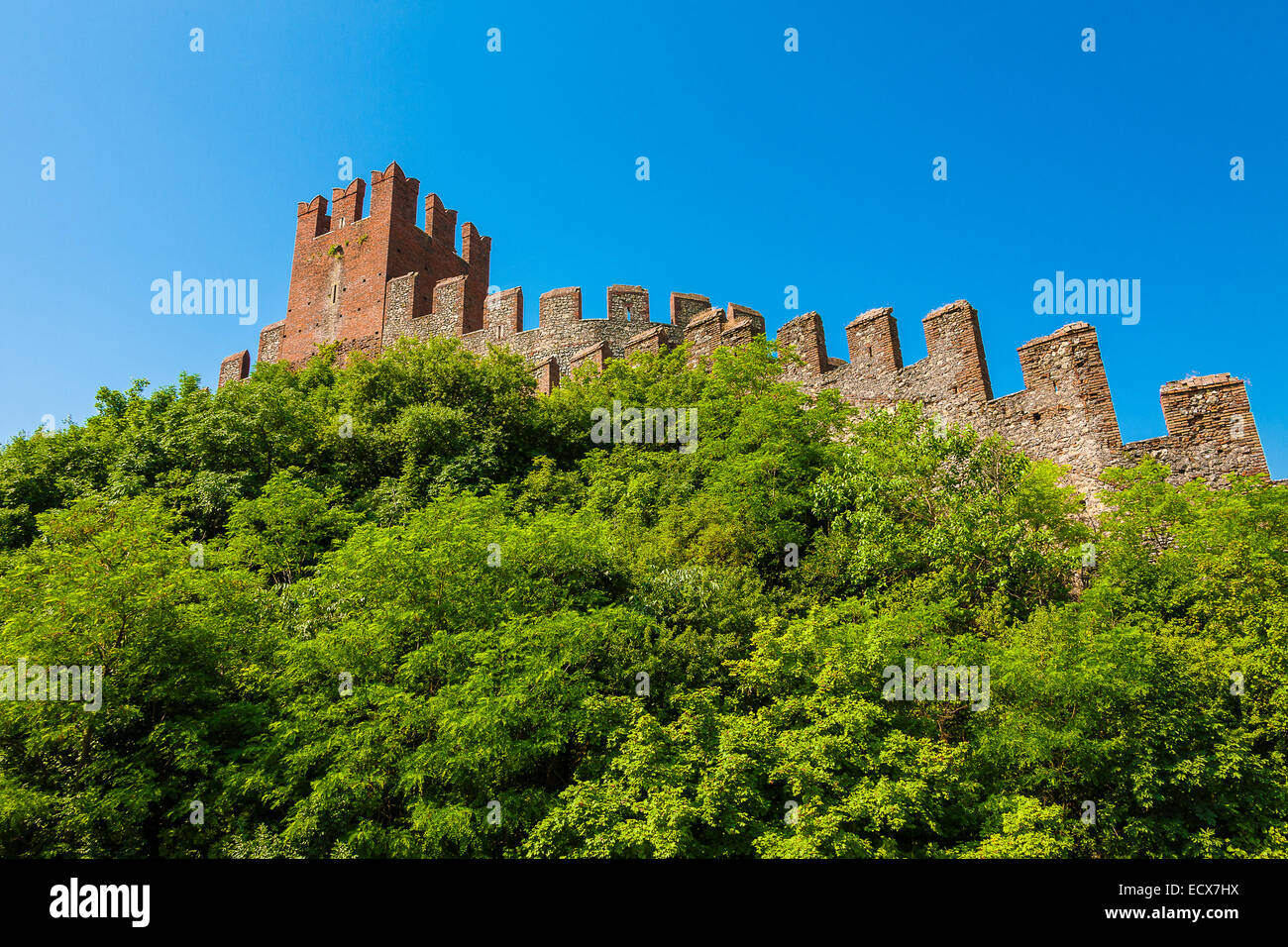 Italy Veneto Soave Scaligero Castle Stock Photo