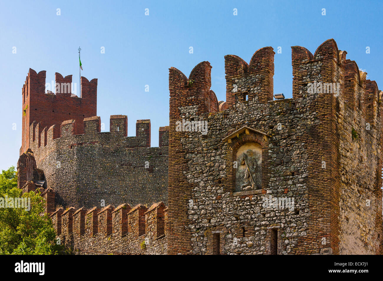 Italy Veneto Soave Scaligero Castle Stock Photo