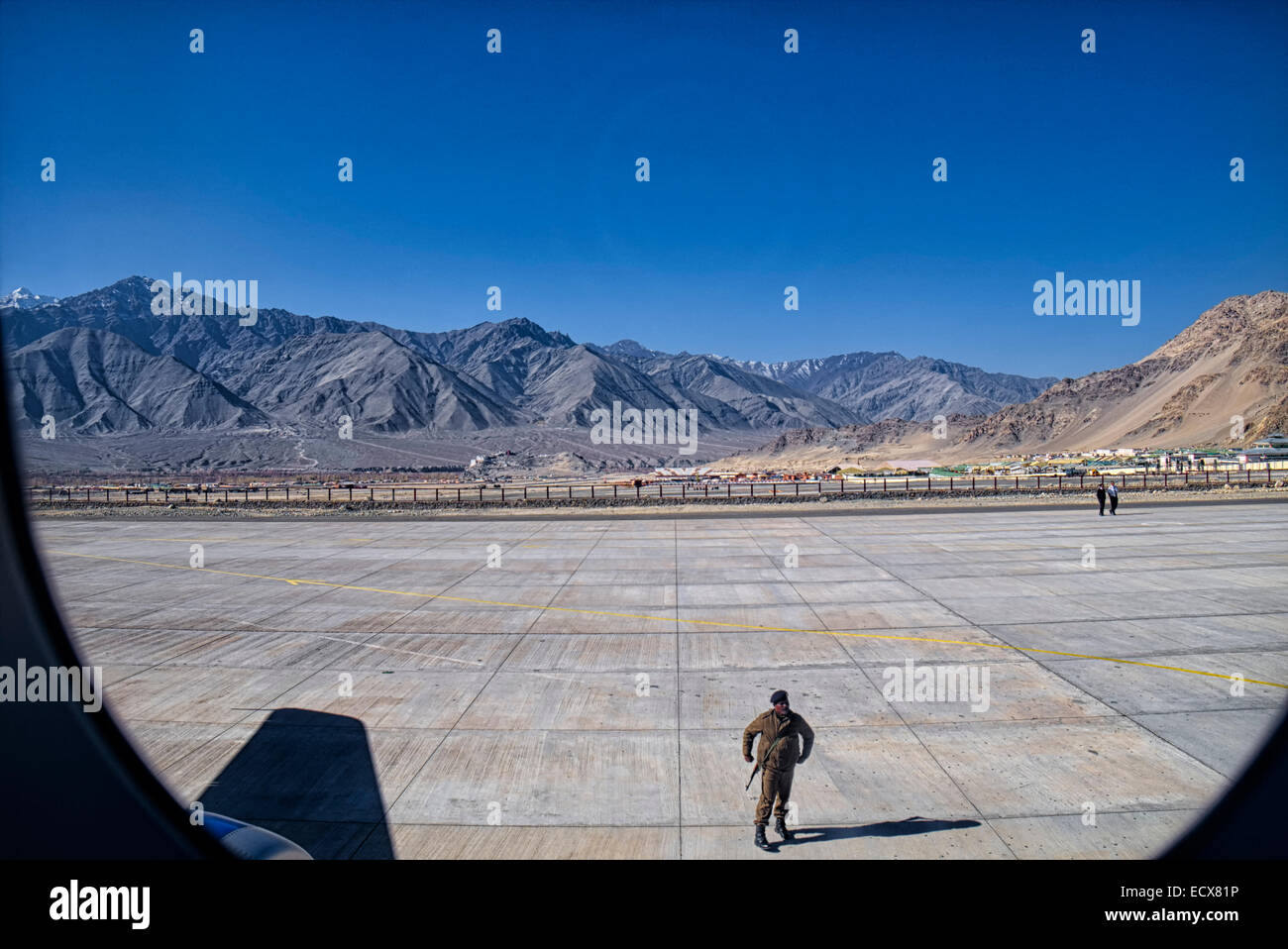 Leh airport, Ladakh, North India Stock Photo