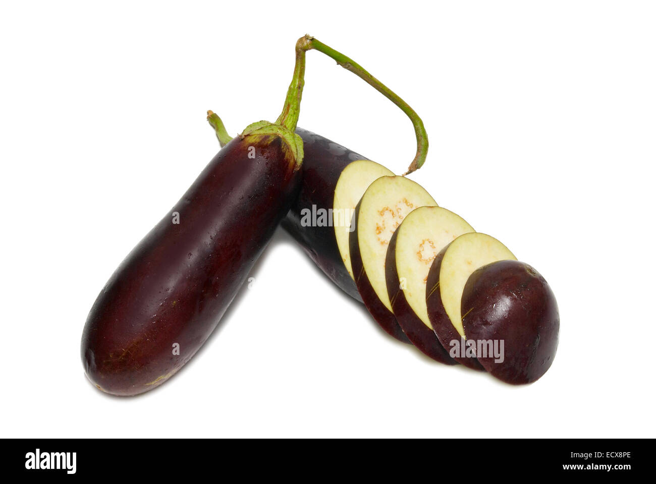 Purple aubergine isolated on white Stock Photo Alamy