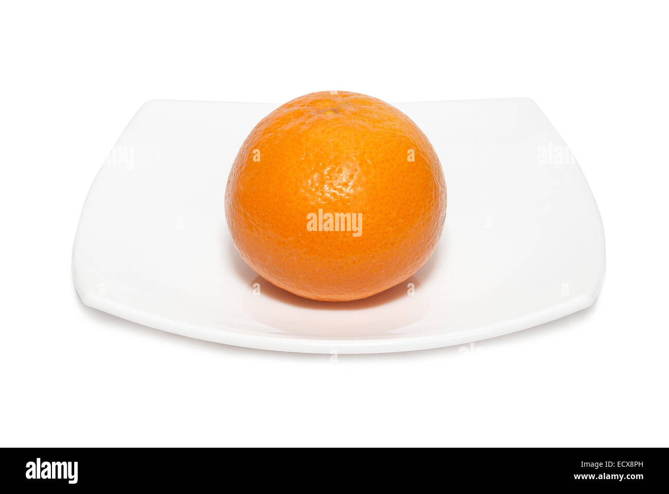 Orange mandarin with plate isolated on white Stock Photo Alamy