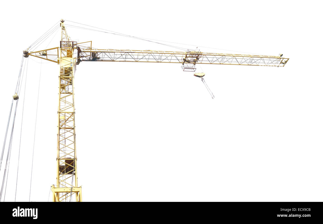 Building crane isolated on the white background Stock Photo - Alamy