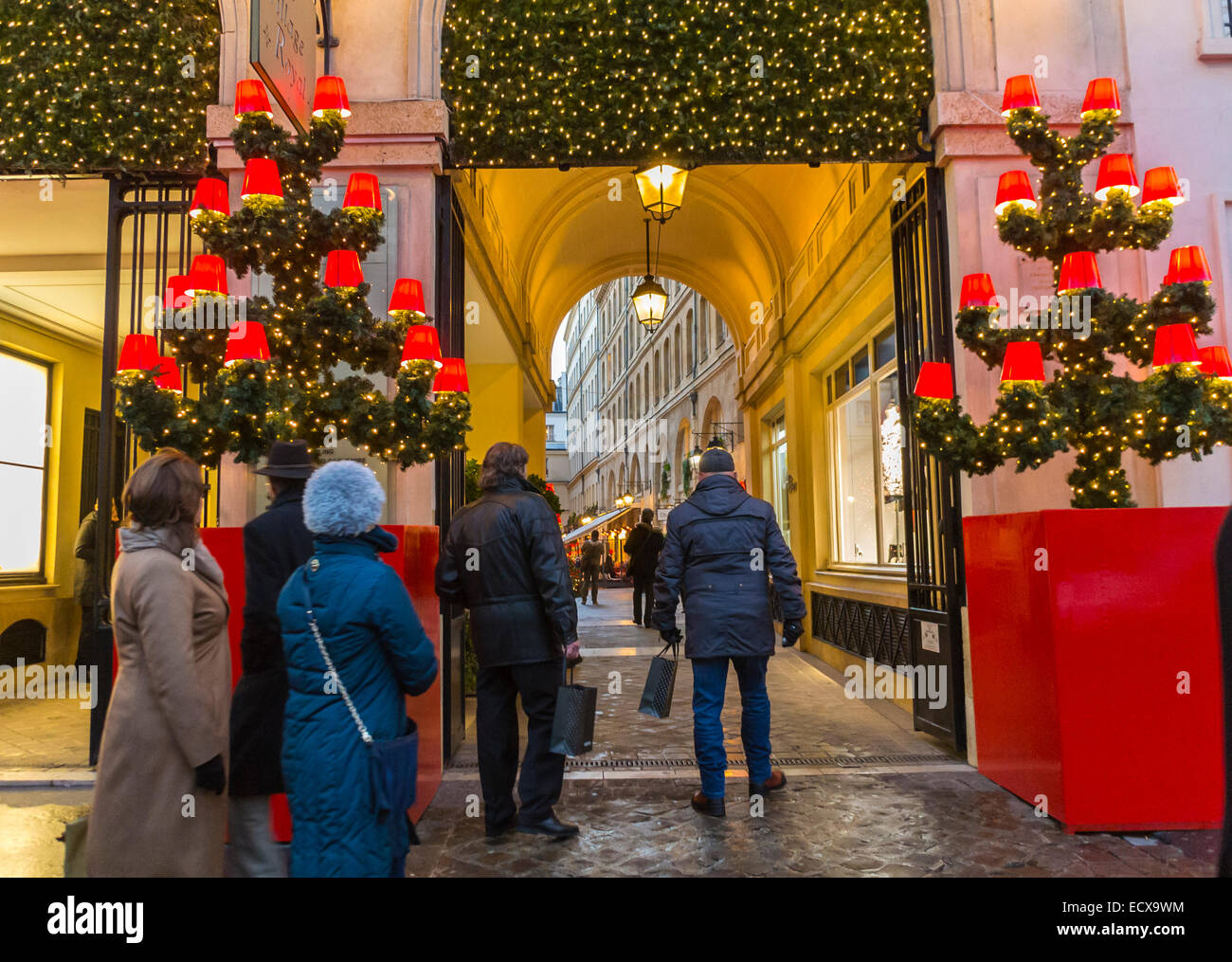 Paris, France, People Christmas Shopping, Outside Street Scenes, Exterior,  Evening Light, Rue Royale, Luxury shop fronts Stock Photo - Alamy