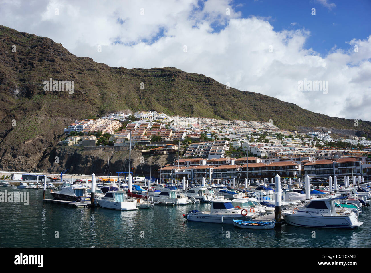 Tenerife - Los Gigantes harbour and marina Stock Photo - Alamy