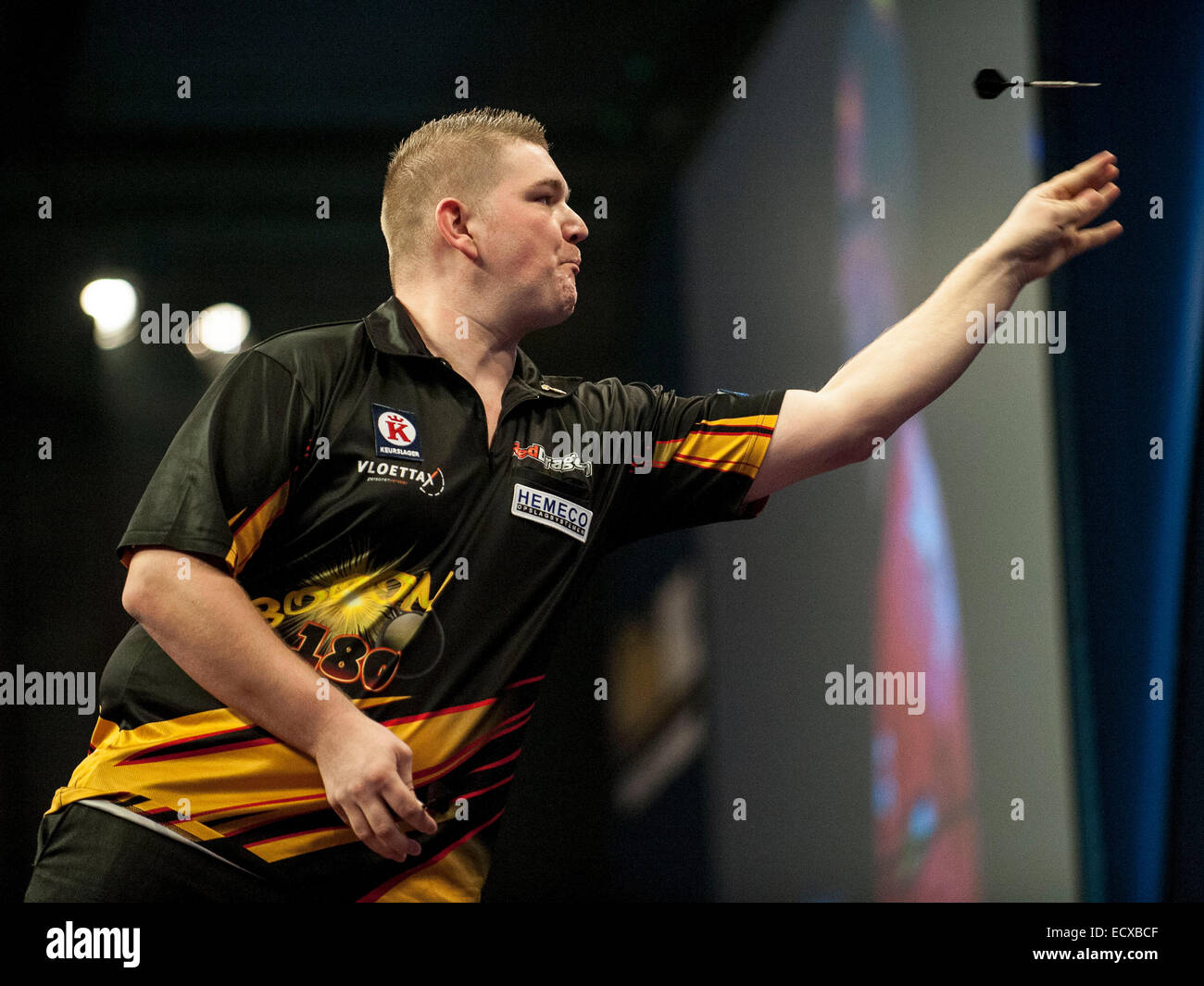 London, UK. 21st Dec, 2014. William Hill PDC World Darts Championship. Ron Meulenkamp [NED] in action during his game with Mark Webster (31) [WAL]. Credit:  Action Plus Sports/Alamy Live News Stock Photo