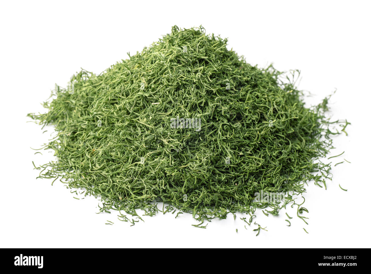 Pile of dried dill isolated on white Stock Photo