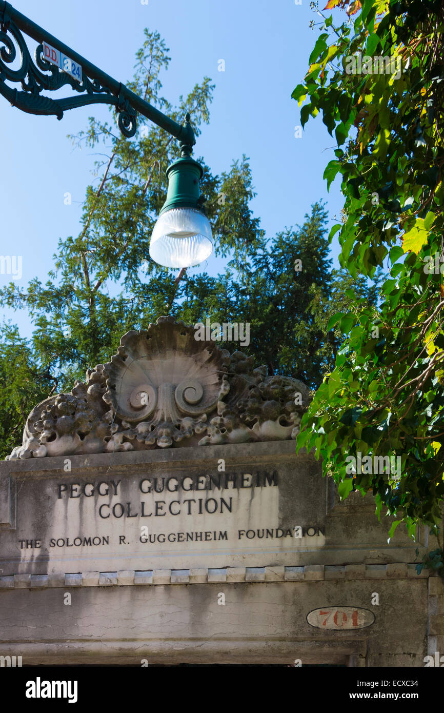 Entrance to the Peggy Guggenheim Collection in Venice Stock Photo