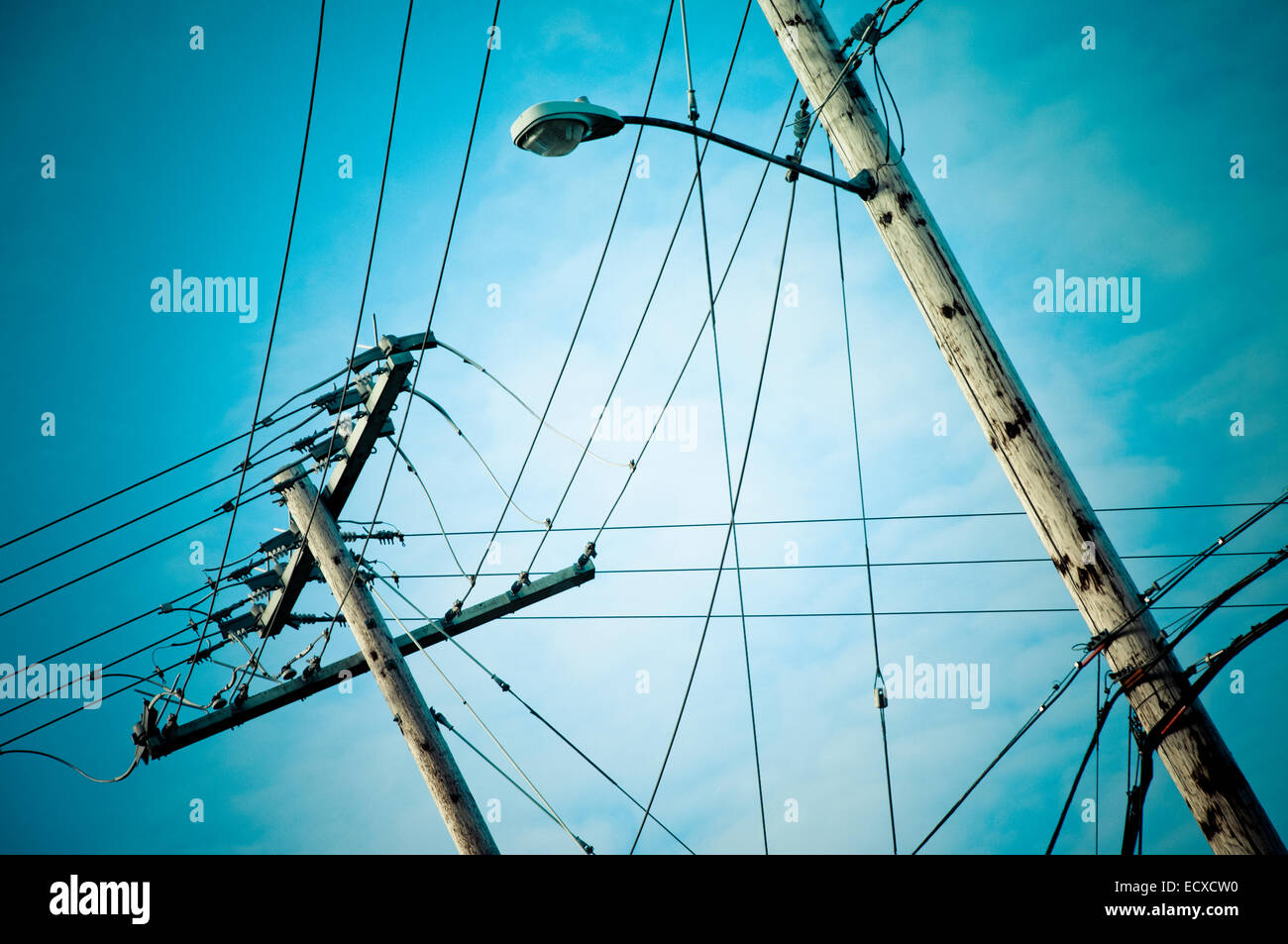 Power lines, Everett, Washington, USA Stock Photo