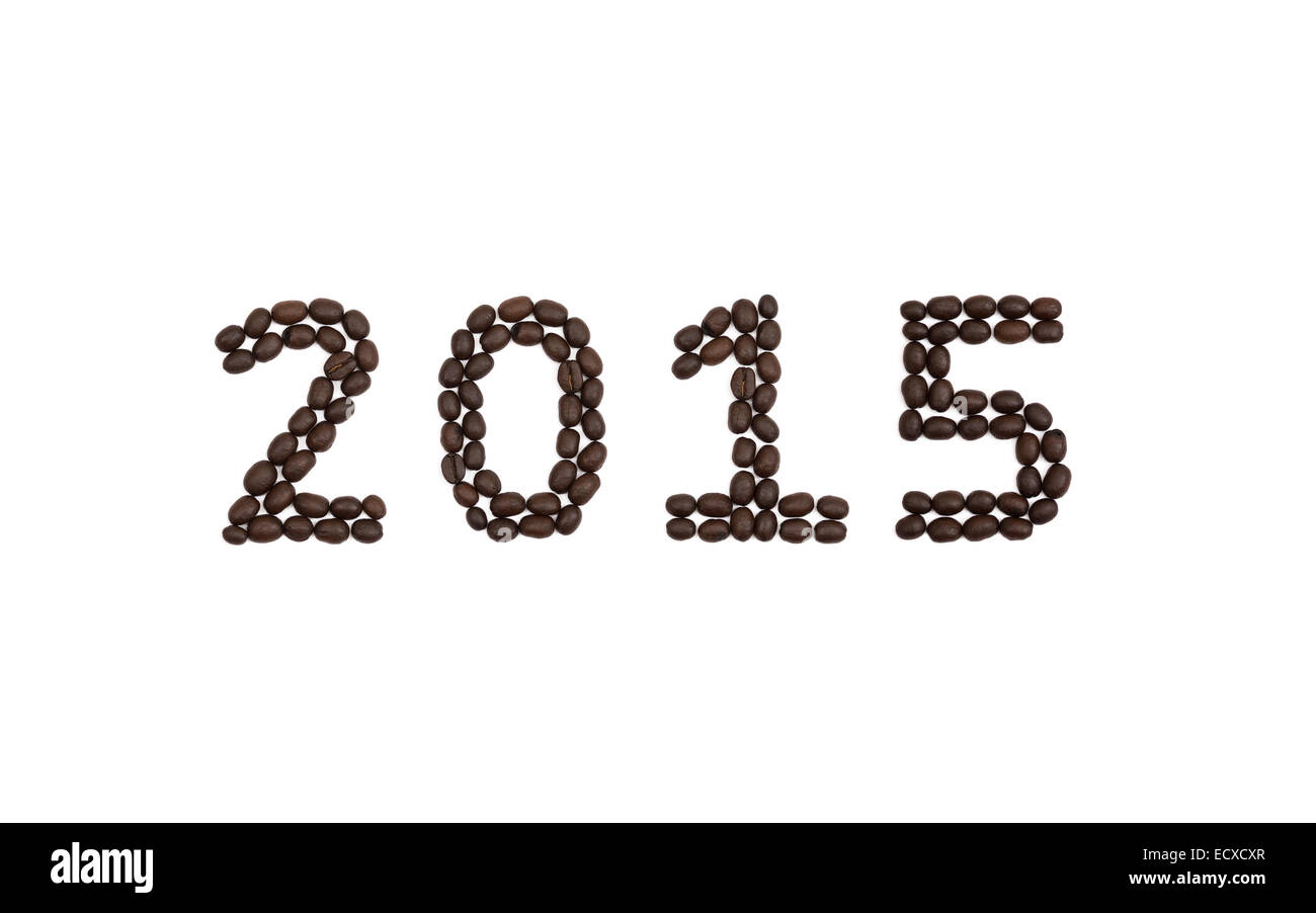 '2015' written with coffee beans Stock Photo