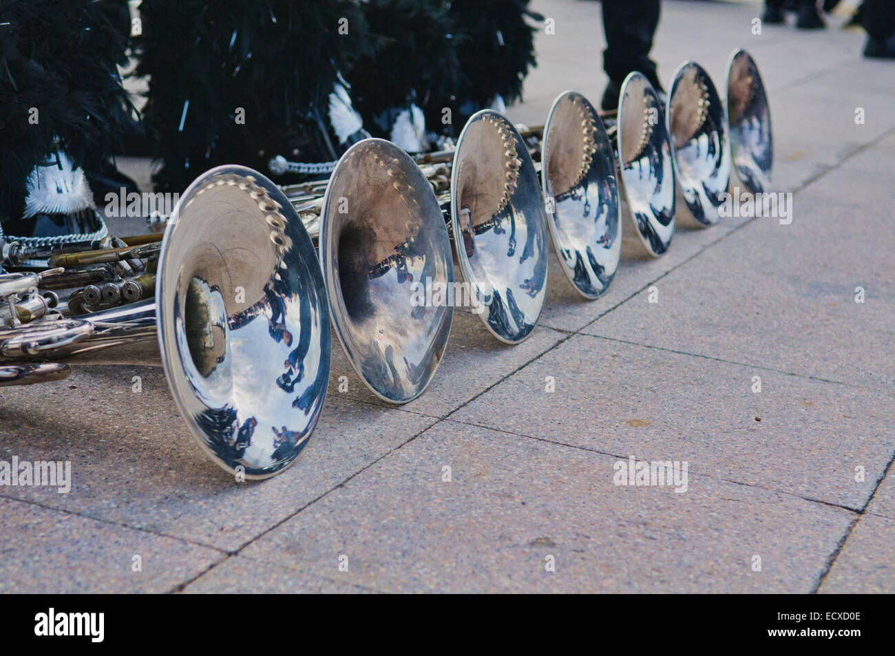 A line up of trumpet at the Puppet Festival in Bangkok, Thailand Stock Photo Alamy