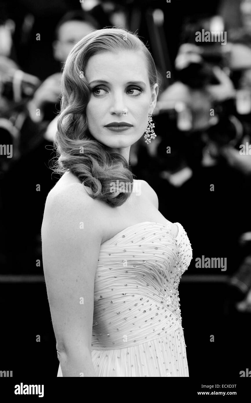 CANNES, FRANCE - MAY 18 : Actress Jessica Chastain attends the premiere of of 'Madagascar 3' during the 65th Cannes film festiva Stock Photo