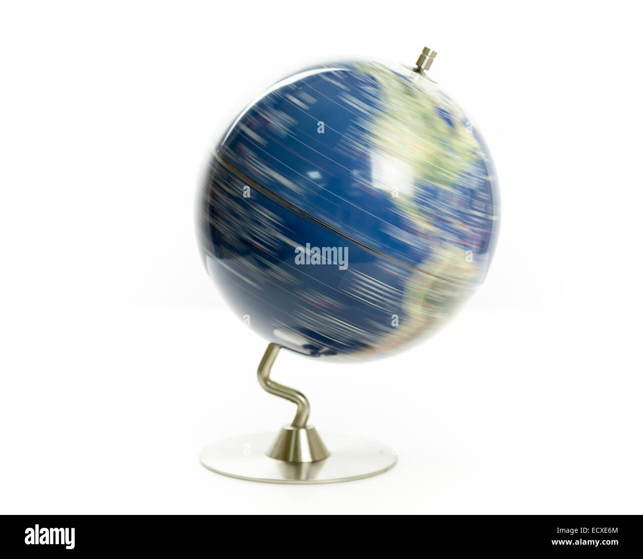Globe of the world spinning isolated on white background Stock Photo
